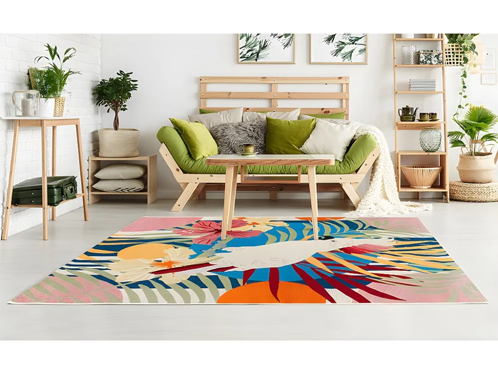 Premium Impermeabile Tappeto da interno o da esterno 150 x 200 cm Multicolore Etnico PERROCO