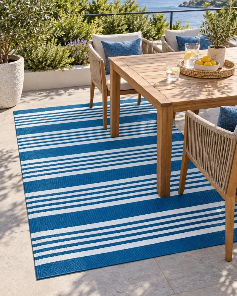 Resistente agli UV Tappeto da esterno azzurro 120 x 180 cm ELURU