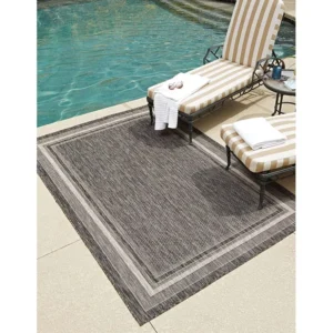 Tappeto Esterno - 245x160 - Nero - Tulum | Lavabile |