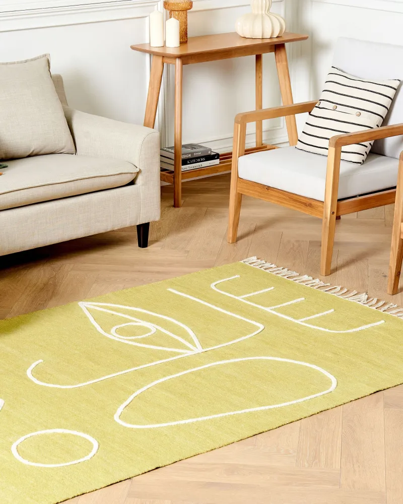 Tappeto da esterno giallo 140 x 200 cm YAVU Resistente ai Raggi UV