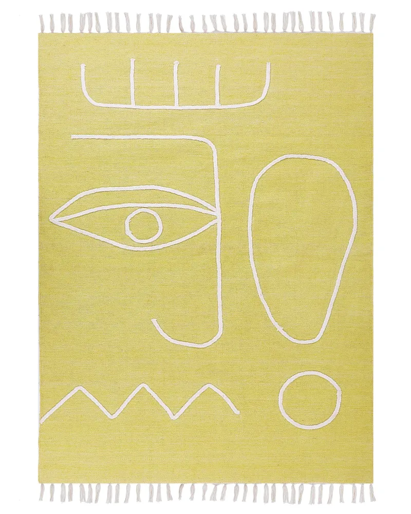 Tappeto da esterno giallo 140 x 200 cm YAVU Resistente ai Raggi UV