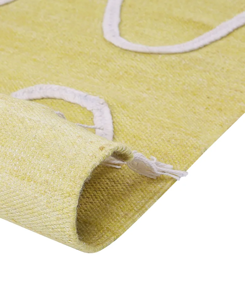 Tappeto da esterno giallo 140 x 200 cm YAVU Facile da Pulire