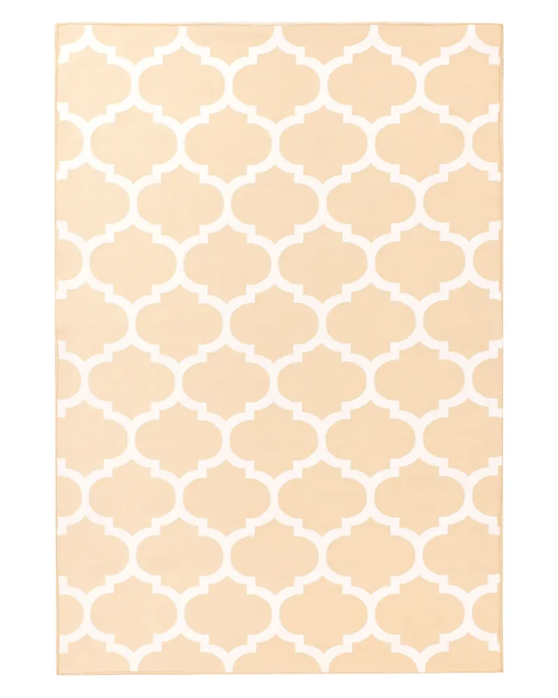 Tappeto da esterno reversibile 140 x 200 cm Crema AKSU Resistente ai Raggi UV