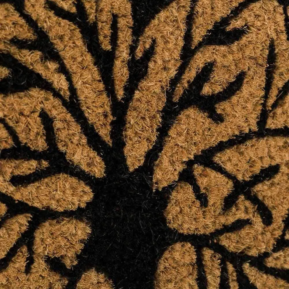 Tappeto Zerbino Rettangolare Albero Della Vita Fibra Di Cocco 60x40cm Beige