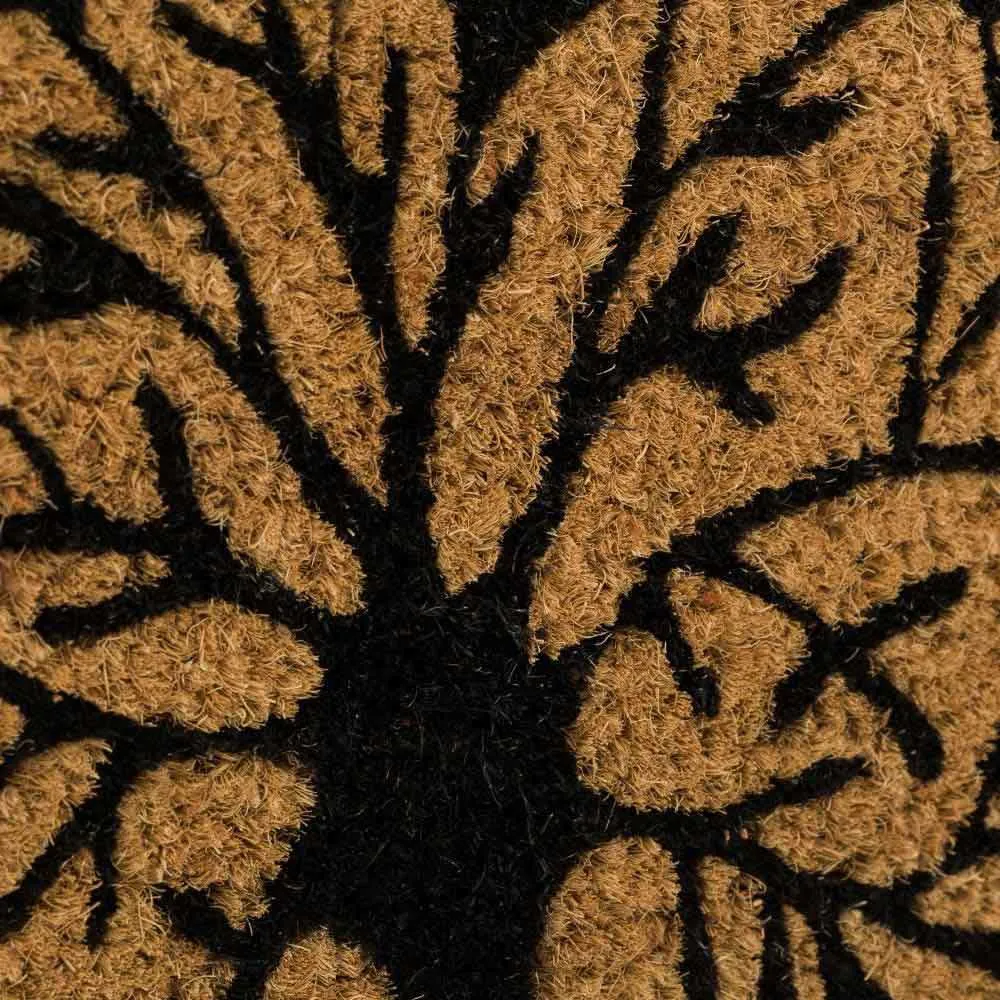 Tappeto Zerbino Rettangolare Albero Della Vita Fibra Di Cocco 60x40cm Beige