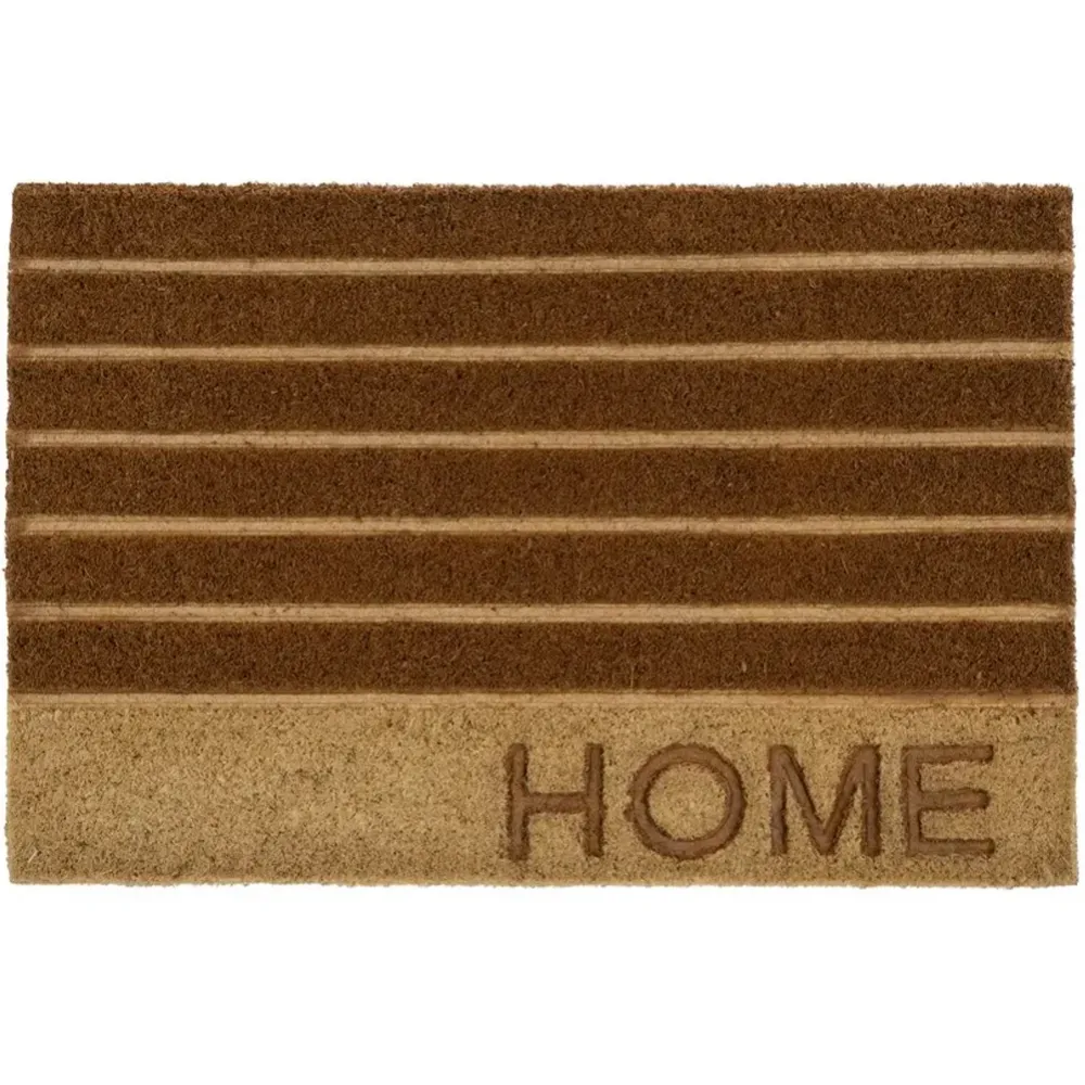 Tappeto Zerbino Rettangolare Home Fibra Di Cocco 60 x 40 cm Beige e Marrone