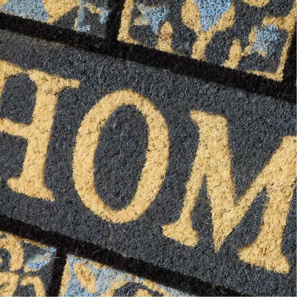 Zerbino Tappeto Ingresso Stile Mosaico Antiscivolo Fibra di Cocco Rettangolare