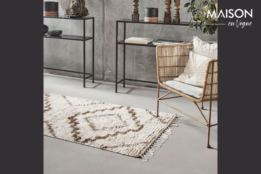 Tappeto cotone bianco e arancione 200x90 cm Minis House Doctor - 200cm