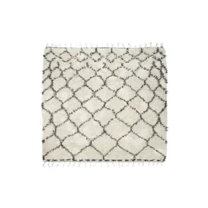 Tappeto cotone bianco e nero 180x180 cm Zena House Doctor - 180cm