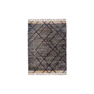 Tappeto fibra naturale beige e nero 200x140 cm Moro House Doctor - 200cm