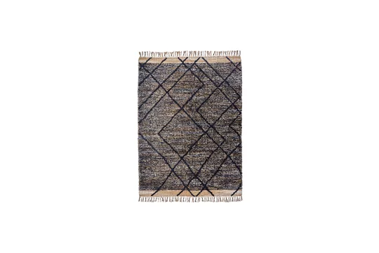 Tappeto fibra naturale beige e nero 200x140 cm Moro House Doctor - 200cm