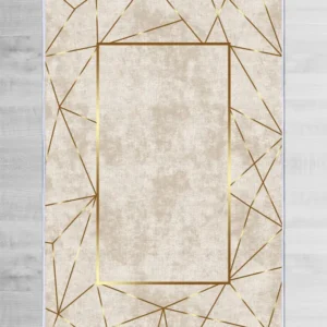 Tappeto Bayard 100x200cm Velluto beige e lino oro
