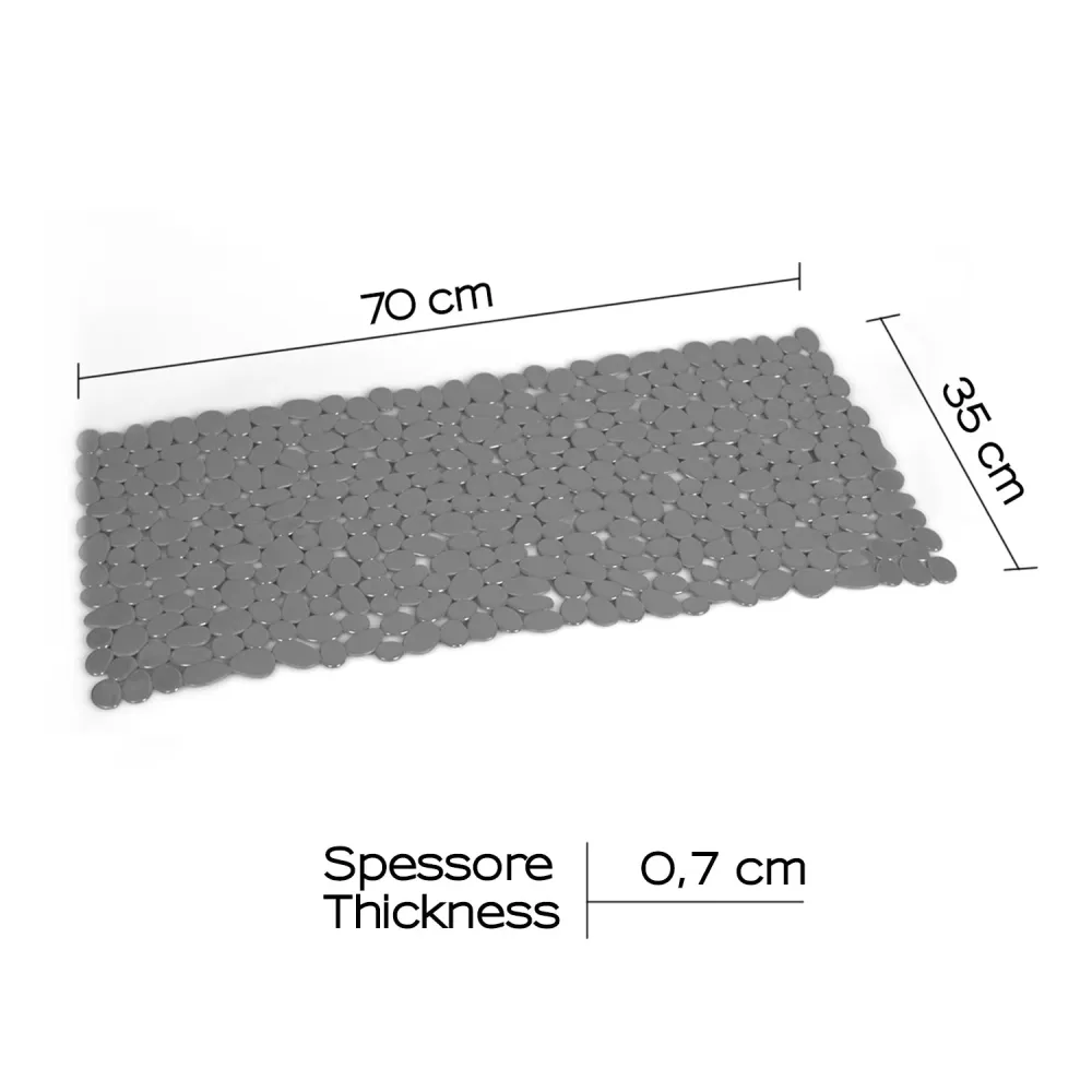 Tappeto antiscivolo doccia, dimensioni 35x70 modello River Gedy - Finitura Grigia