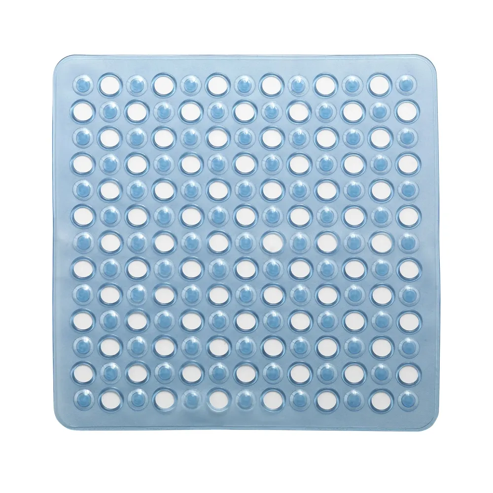 Tappeto antiscivolo doccia Dimensioni 50x50 modello Maim Gedy - Finitura Trasparente azzurra