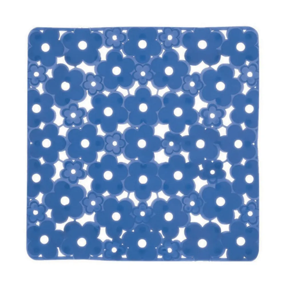 Tappeto antiscivolo doccia Dimensioni 53x53 realizzato PVC modello Margherita di Gedy - Finitura Azzurra