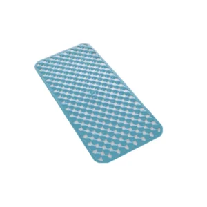 Tappeto antiscivolo vasca dimensioni 36x71 gomma modello Geo di Gedy - Finitura Azzurra