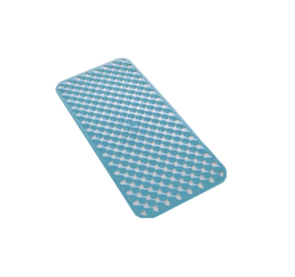 Tappeto antiscivolo vasca dimensioni 36x71 gomma modello Geo di Gedy - Finitura Azzurra