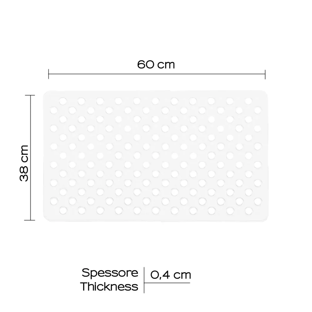 Tappeto antiscivolo vasca dimensioni 38x60 modello Maim Gedy - Finitura Bianca