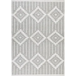 Attrezzo da Cucina Esterna Tappeto da esterno grigio e bianco 160 x 230 cm TABIAT
