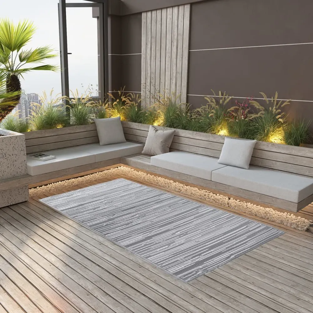 Tappeto da Esterni ARAKIL Grigio 160x230 cm PP | 5 Pezzi |