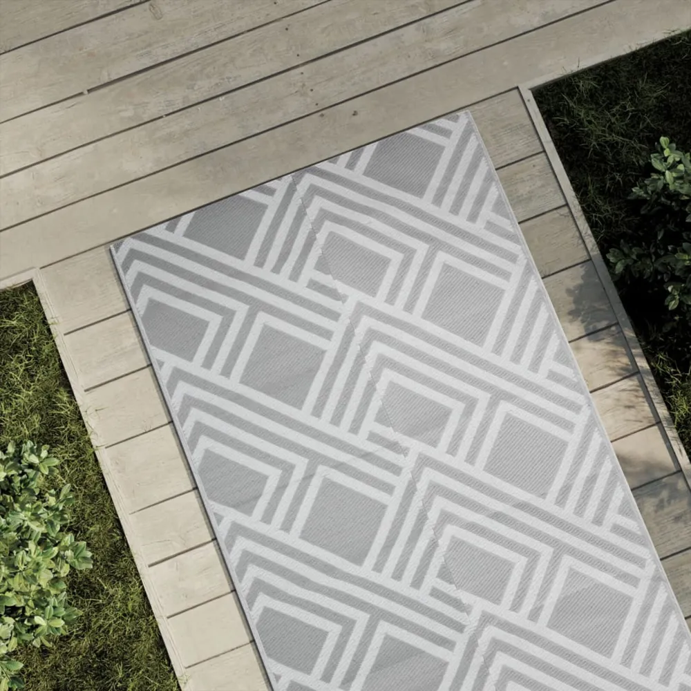Tappeto da Esterni Grigio 80x150 cm PP con Custodia Protettiva