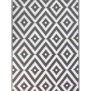 Utensile Lungo Tappeto da esterno grigio con motivo geometrico 120 x 180 cm HAPUR