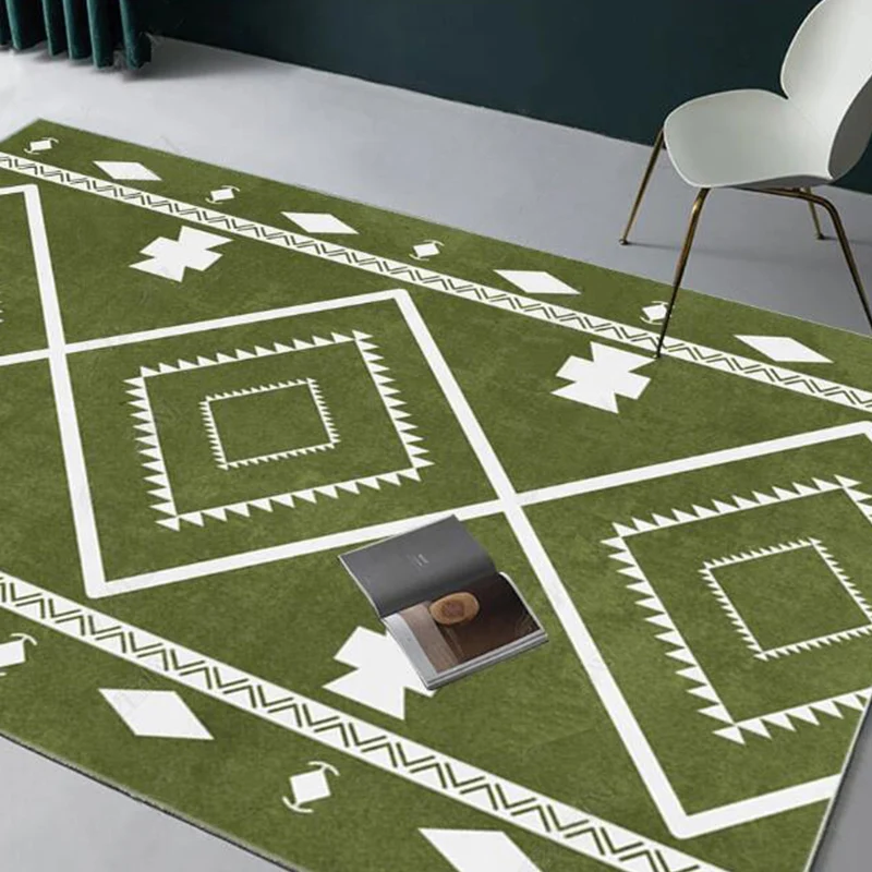 Tappeto stile indiano retrò Tappeto geometrico multicolore Tappeto antiscivolo resistente alle macchie per animali domesti...