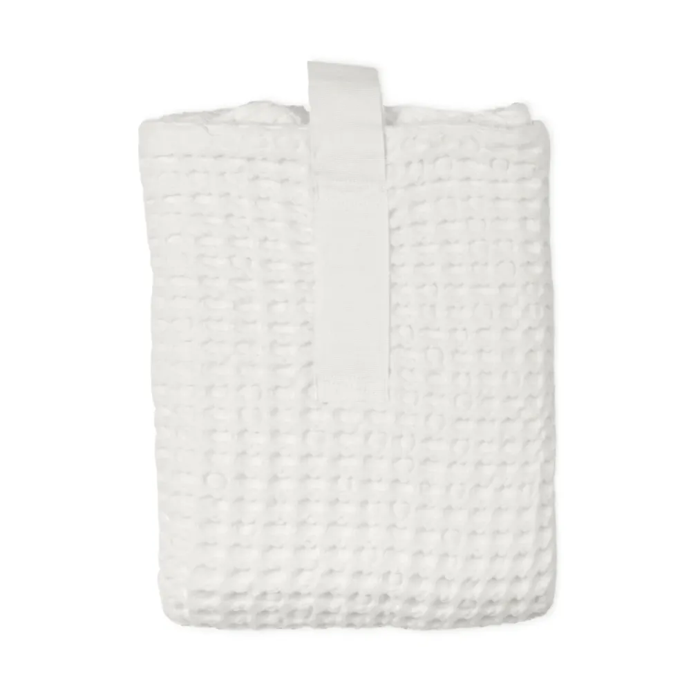 Tappetino da bagno Big Waffle 80x55 cm cotone organico bianco naturale