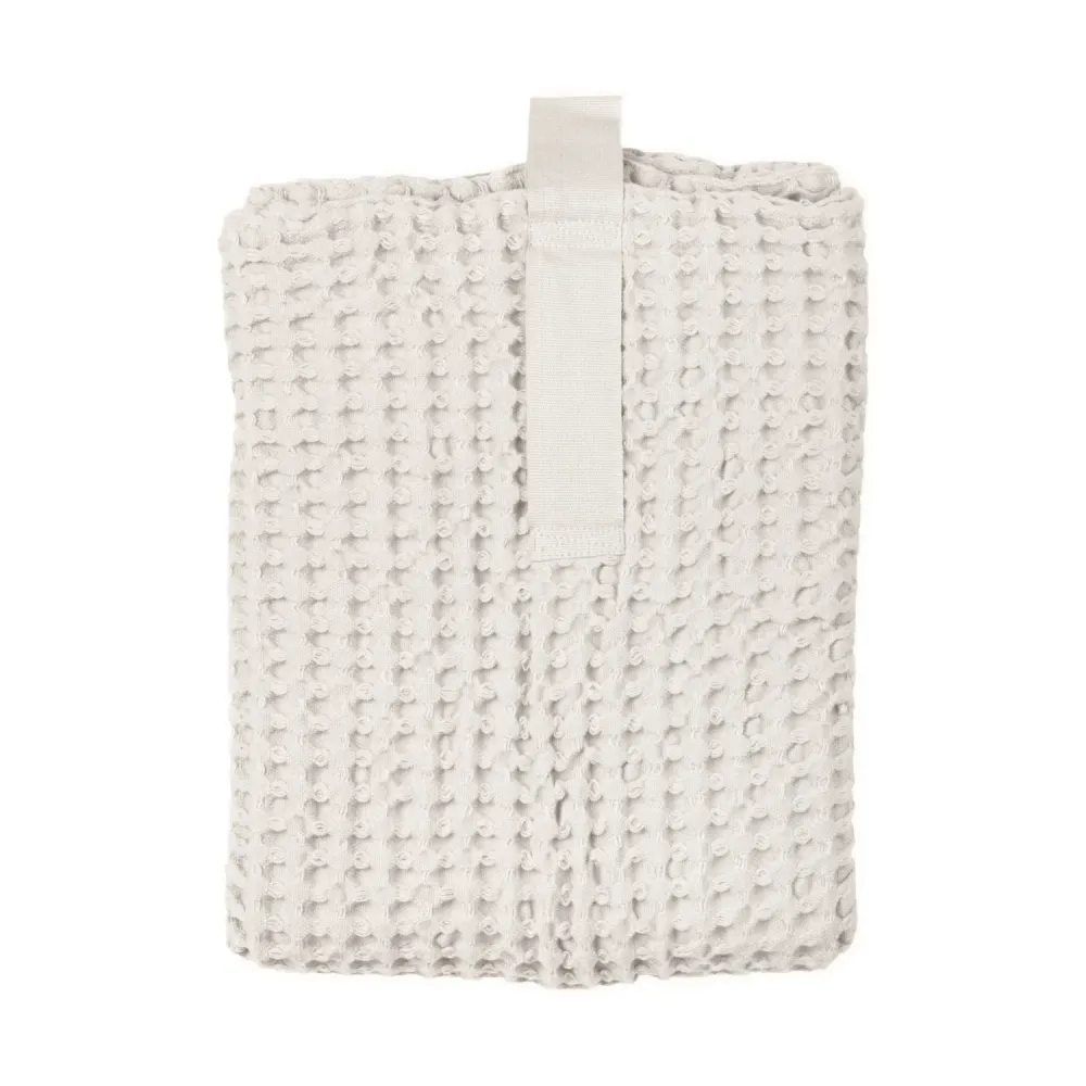 Tappetino da bagno Big Waffle 80x55 cm cotone biologico pietra