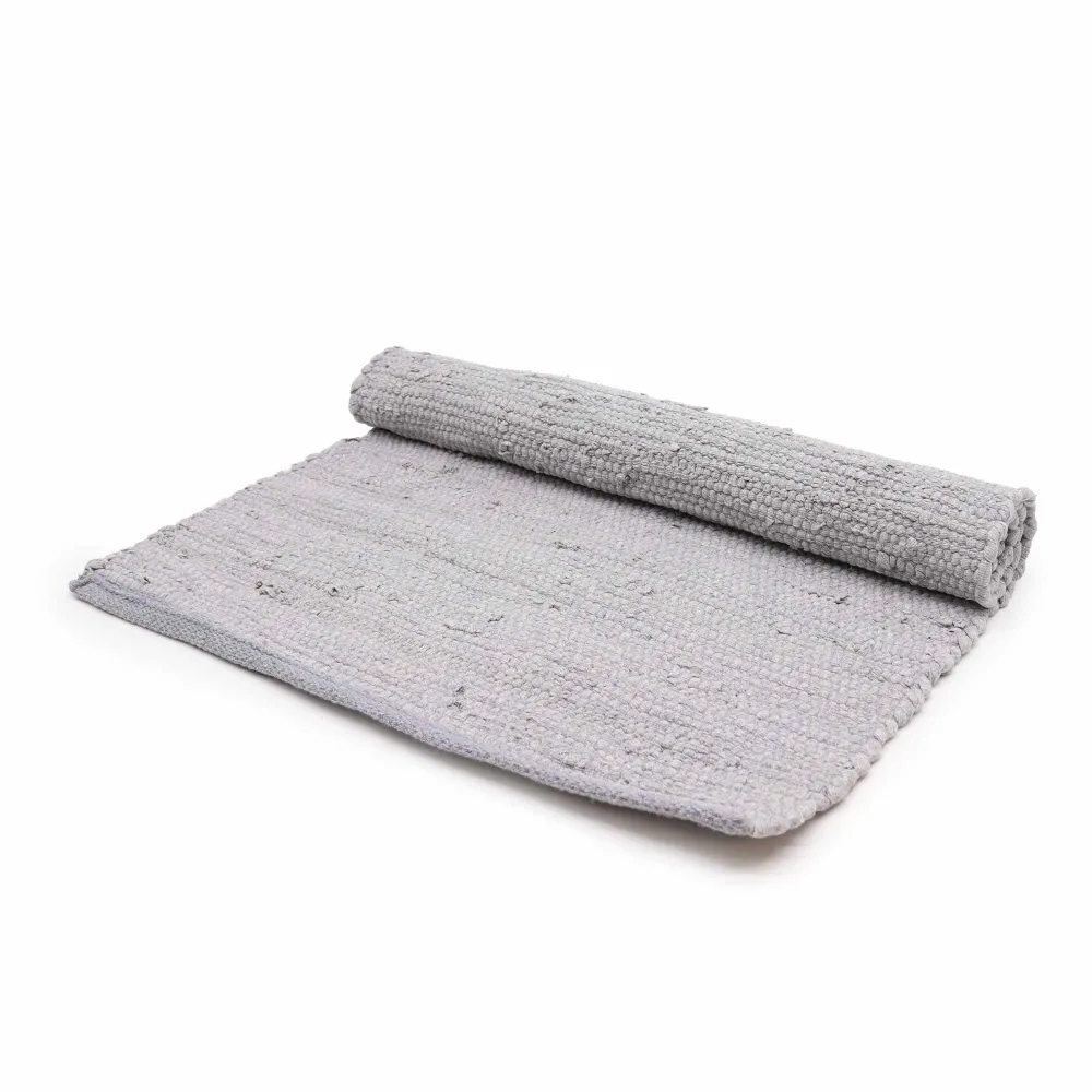 Tappeto area cotone grigio medio tessuto mano