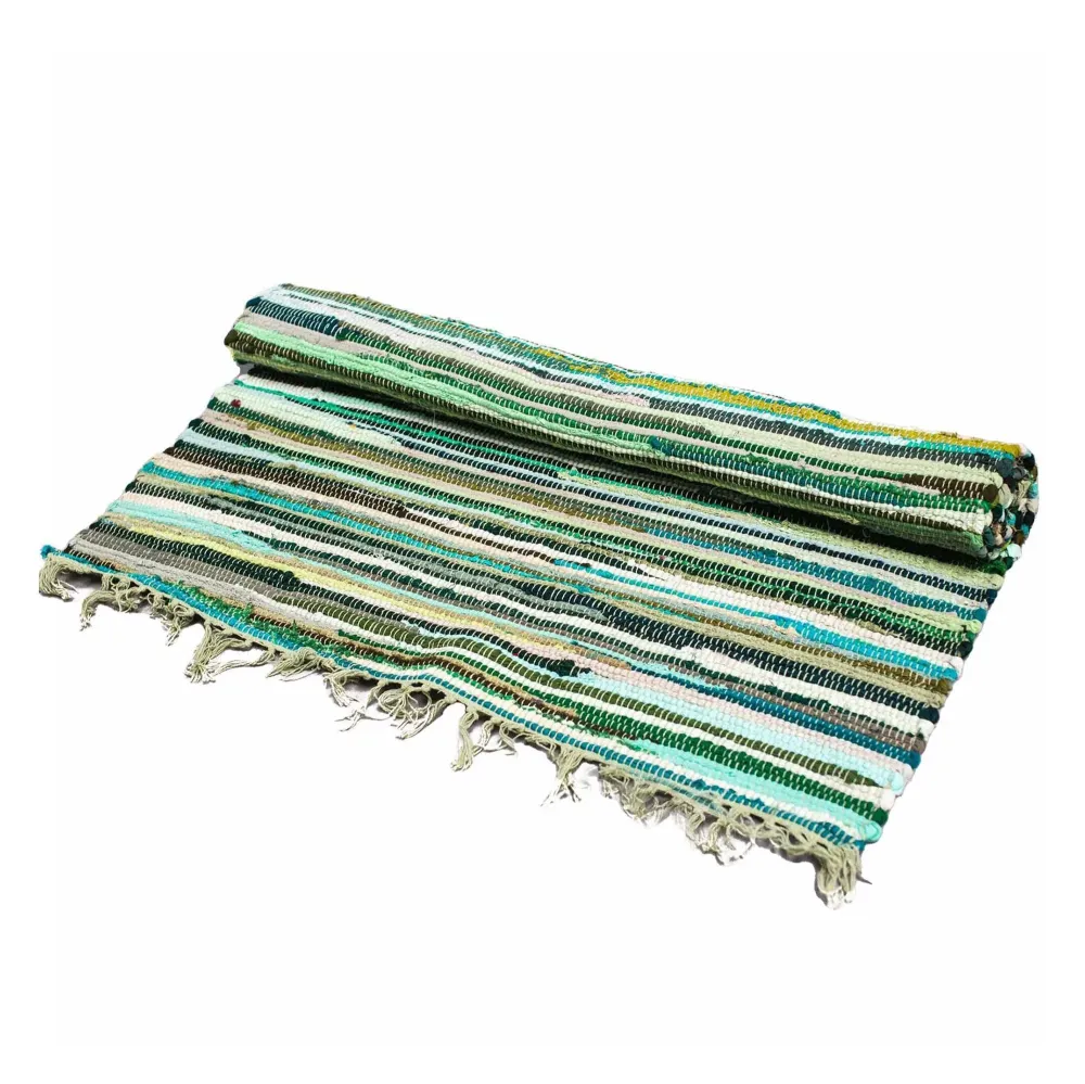 Tappeto di stracci 150x90cm Verde Naturale