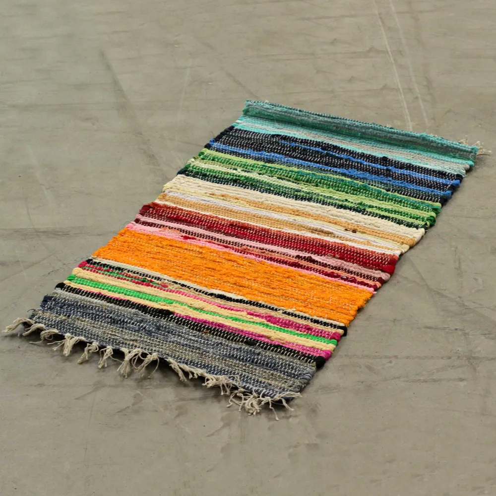 Tappeto di stracci piccolo 50x90cm colori arcobaleno