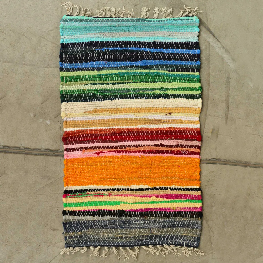 Tappeto di stracci piccolo 50x90cm colori arcobaleno