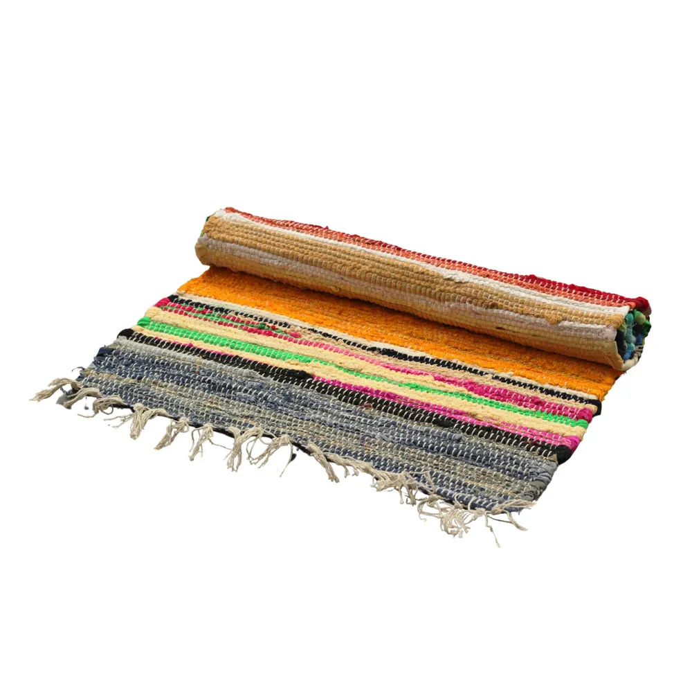Tappeto di stracci piccolo 50x90cm colori arcobaleno