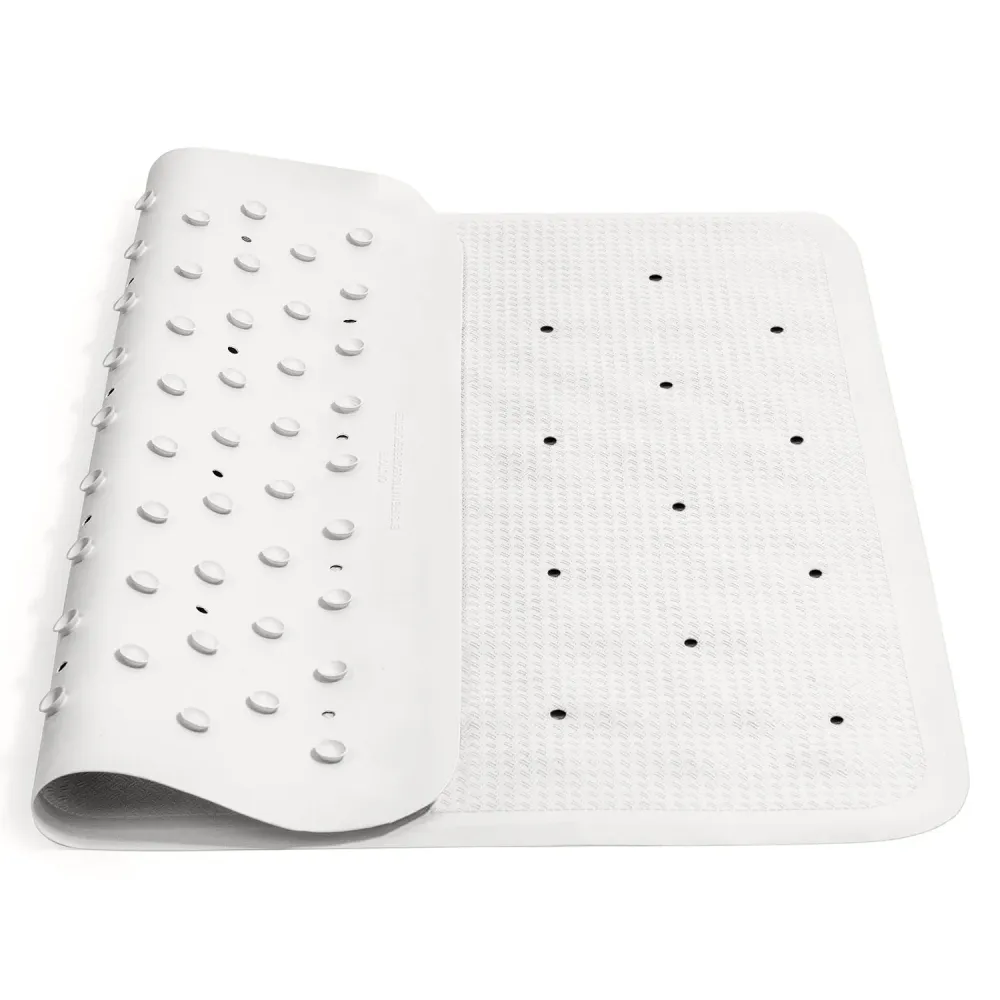 Tatkraft Fine Tappeto Doccia Antiscivolo Quadrato Gomma - 55x55cm - Tappeto Vasca con 145 Ventose - Bianco