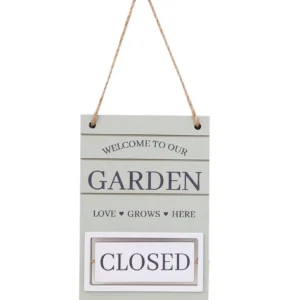 Targhetta legno - Garden Open-Closed