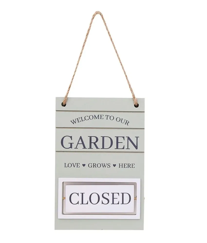 Targhetta legno - Garden Open-Closed