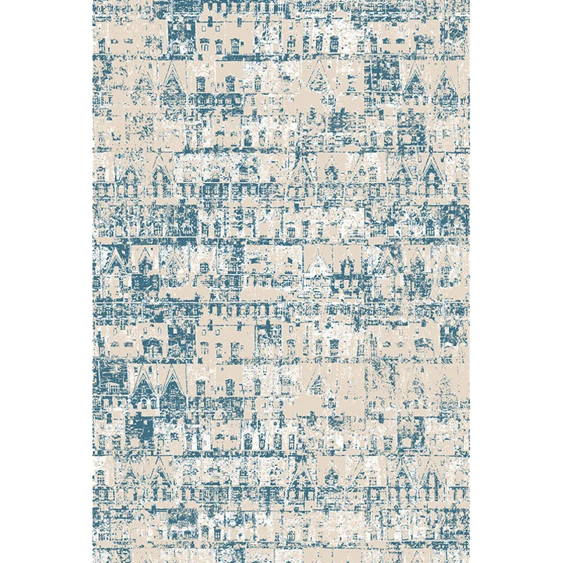 Ciotola Cane Tifoso Tappeto con motivo tribale shabby chic Tappeto poliestere blu Tappeto antiscivolo lavabile per animali...