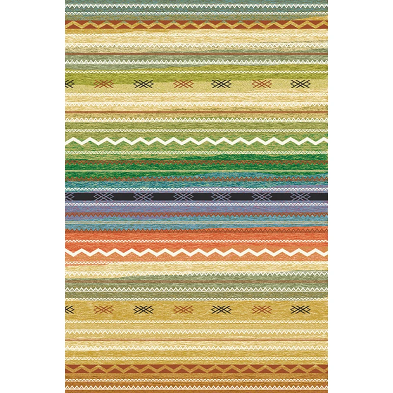 Tappeto Boho da salotto Tappeto con area stampata geometrica multicolore Tappeto sintetico antiscivolo Adatto agli animali...