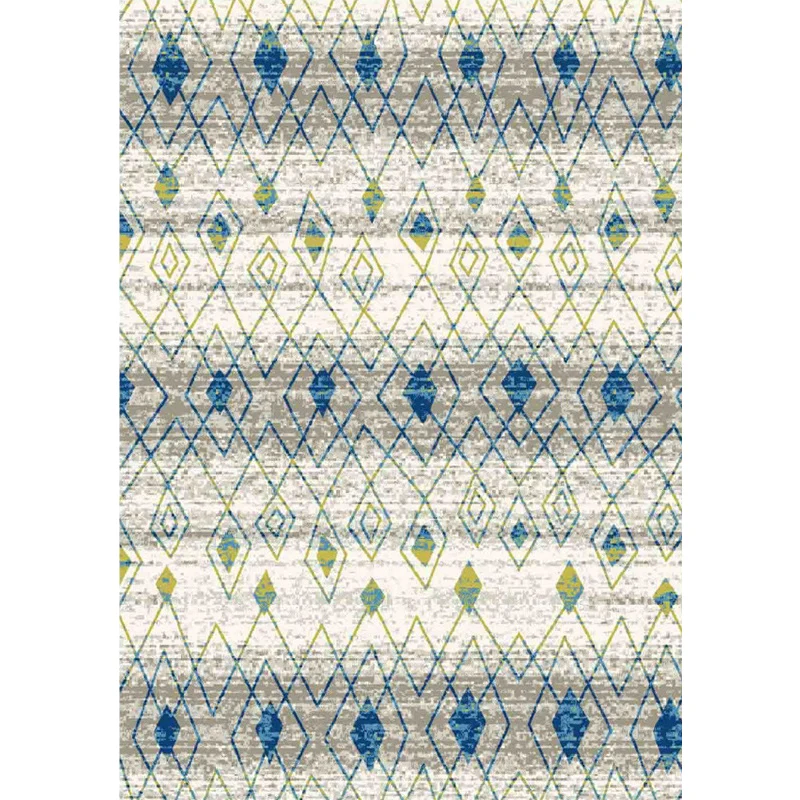 Tappeto con motivo tribale classico Tappeto verde e blu Tappeto antiscivolo lavabile poliestere per animali domestici per...