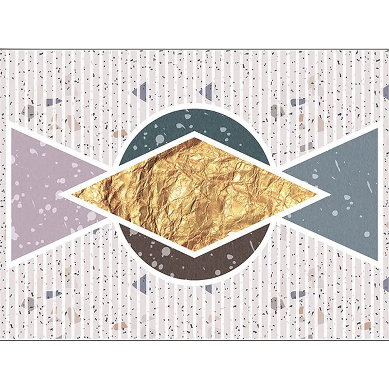 Tappeto da soggiorno attuale color avorio blocchi di colore Tappeto con stampa strisce di diamanti Tappeto poliestere per...