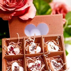 AMA - Box 6 Tart Cera di Soia Profumate forma di Cuore