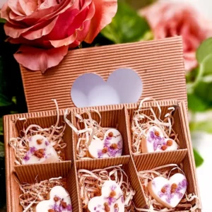 RISPLENDI - Box 6 Tart Cera di Soia Profumate forma di Cuore
