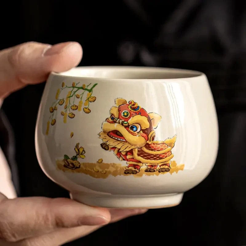 Tazza da tè ceramica Leone danzante 170ml