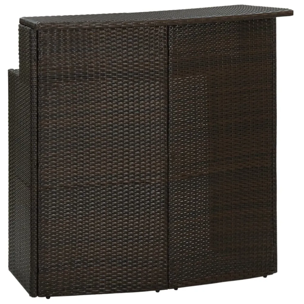 Design da Giardino Tavolo da Bar per Esterni Marrone 120x55x110 cm Polyrattan