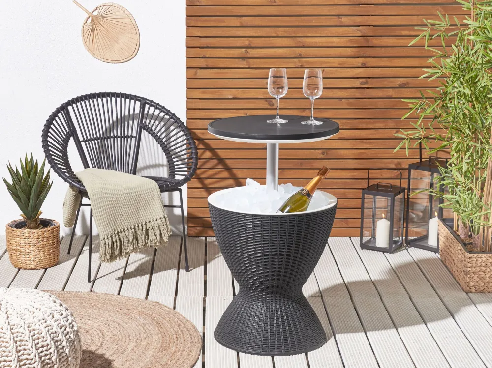 Round Garden Cool Bar ⌀ 48 cm Nero puro AISA