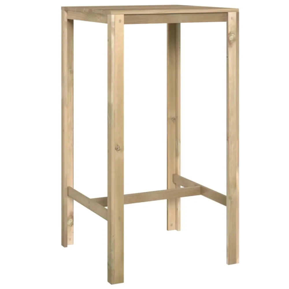 Tavolo da Bar 60x60x110 cm Legno di Pino Impregnato con Foro per Ombrellone