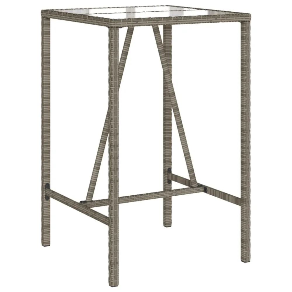 Tavolo con Base Cemento Tavolo da Bar da Esterno Grigio 70x70x110 cm Polyrattan