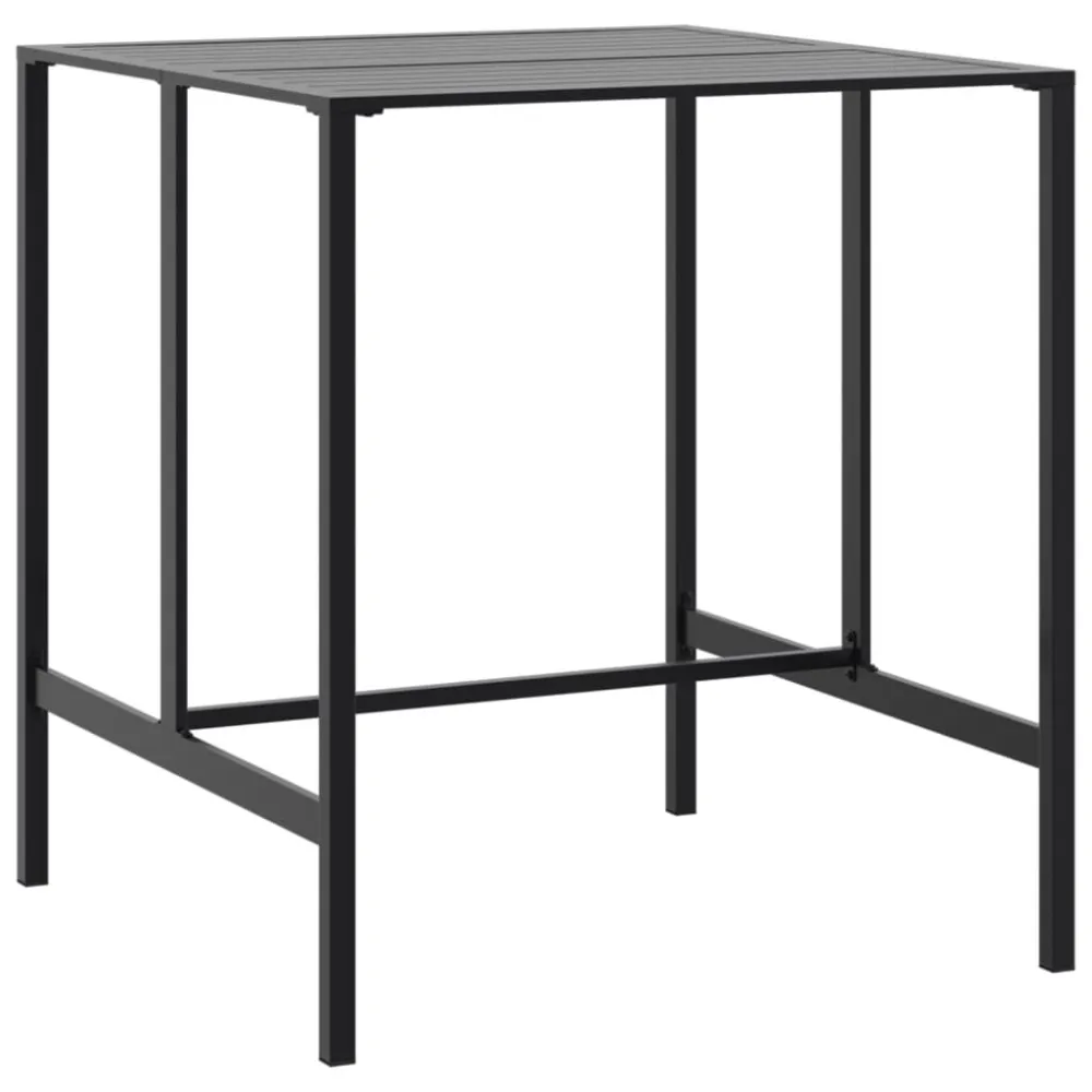 Tavolo con Ombrellone Tavolo da Bar Nero 100x100x110 cm Acciaio Verniciato Polvere