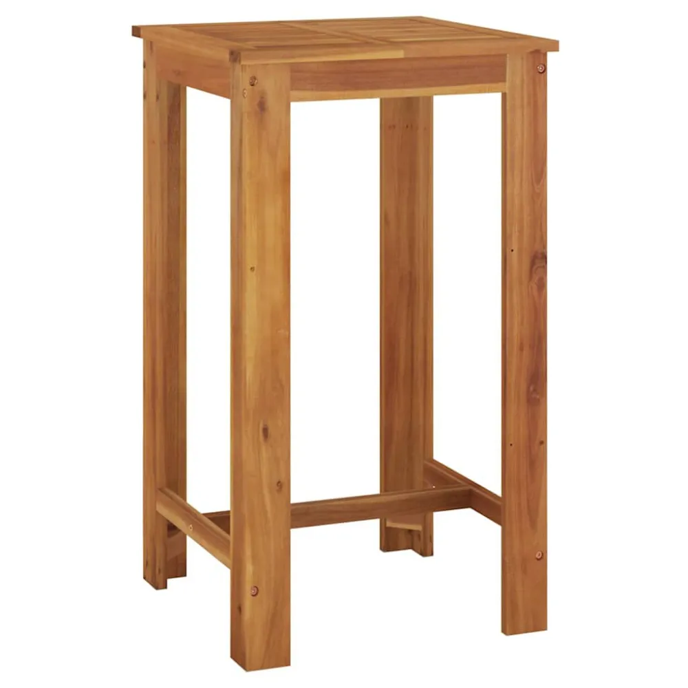Tavolo con Piano Vetro Tavolo da Bar da Giardino 60x60x105 cm Legno Massello di Acacia